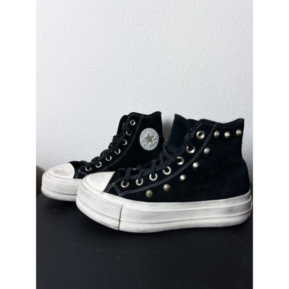 Converse Chuck Taylor All Star Suede Studs Lift Platform Hi Shoes Womens 6.5 - Picture 3 of 8